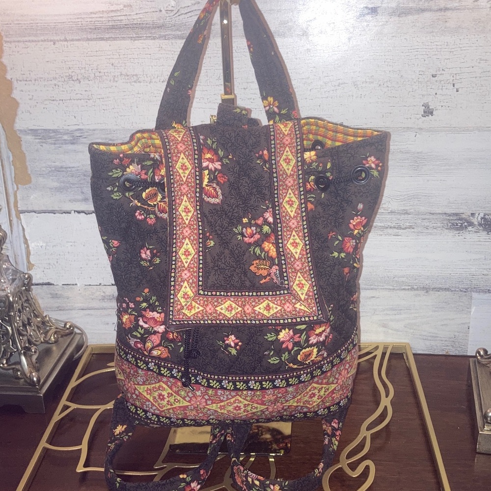 Vintage Floral Patterned Backpack - image 1